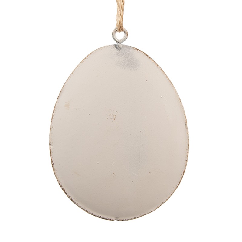 Clayre & Eef Easter Pendant Egg 6 cm Grey Iron Oval