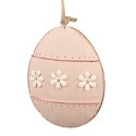 Clayre & Eef Easter Pendant Egg 8 cm Pink Iron Oval