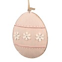 Clayre & Eef Pendentif de Pâques Œuf 8 cm Rose Fer Ovale