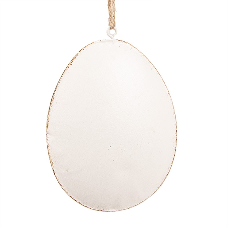 Clayre & Eef Ciondolo di Pasqua Uovo 8 cm Beige Ferro Ovale
