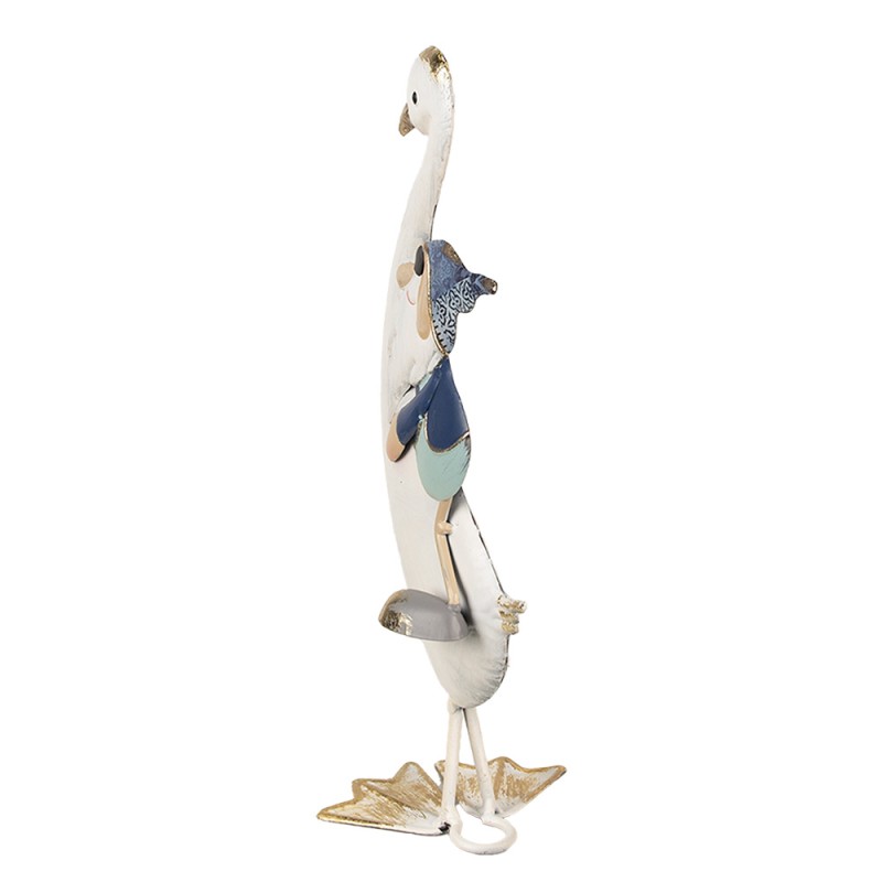 Clayre & Eef Figurine décorative Oie 36 cm Blanc Bleu Fer