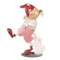 Clayre & Eef Decorative Figurine Gnome 55 cm Pink Iron