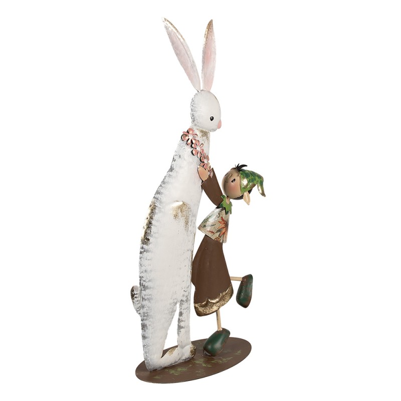 Clayre & Eef Dekorationsfigur Kaninchen 57 cm Weiß Eisen