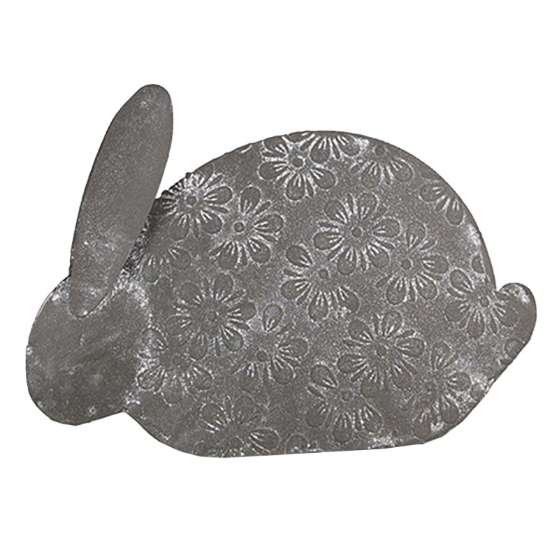 Clayre & Eef Figurine Lapin 16x4x12 cm Gris Fer