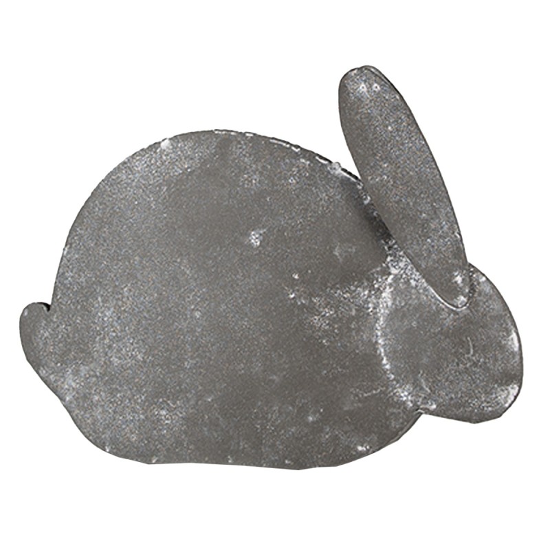 Clayre & Eef Figurine Rabbit 16x4x12 cm Grey Iron