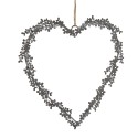 Clayre & Eef Décoration pendentif Coeur 20 cm Gris Fer