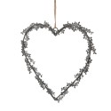 Clayre & Eef Decorazione pendente Cuore 20 cm Grigio Ferro