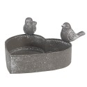 Clayre & Eef Planter Heart 14x12x7 cm Grey Iron Heart-Shaped