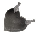 Clayre & Eef Planter Heart 14x12x7 cm Grey Iron Heart-Shaped