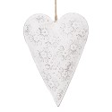Clayre & Eef Décoration pendentif Coeur 10 cm Blanc Fer