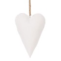 Clayre & Eef Décoration pendentif Coeur 8 cm Blanc Fer