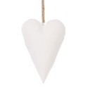 Clayre & Eef Decorative Pendant Heart 8 cm White Iron