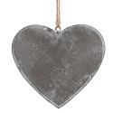 Clayre & Eef Decorazione pendente Cuore 10 cm Grigio Ferro