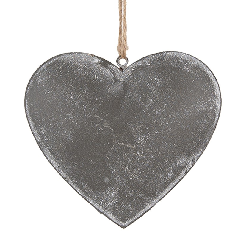 Clayre & Eef Décoration pendentif Coeur 10 cm Gris Fer