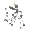 Clayre & Eef Décoration pendentif Fée 20 cm Gris Fer