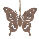 Clayre & Eef Décoration pendentif Papillon 11 cm Marron Fer