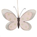 Clayre & Eef Dekoration Hänger Schmetterling 22 cm Rosa Eisen