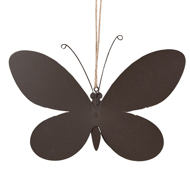 Clayre & Eef Decorative Pendant Butterfly 16 cm Pink Iron