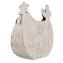 Clayre & Eef Figurine Chicken 15x6x14 cm White Iron