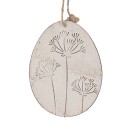 Clayre & Eef Easter Pendant Egg 10 cm White Iron Oval