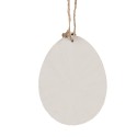 Clayre & Eef Pendentif de Pâques Œuf 10 cm Blanc Fer Ovale