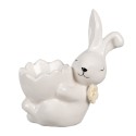 Clayre & Eef Portauova Coniglio 11 cm Bianco Ceramica