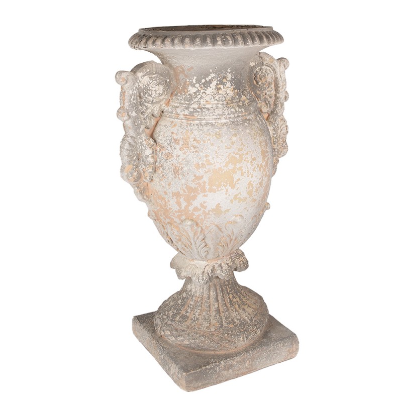 Clayre & Eef Blumentopf 34x26x60 cm Beige Grau Keramikmaterial