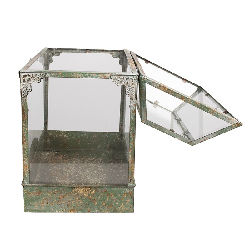 Clayre & Eef Decoratie Kweekkastje  33x21x36 cm Groen Metaal Glas GARDEN