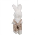 Clayre & Eef Osteranhänger Kaninchen 14 cm Weiß Stoff