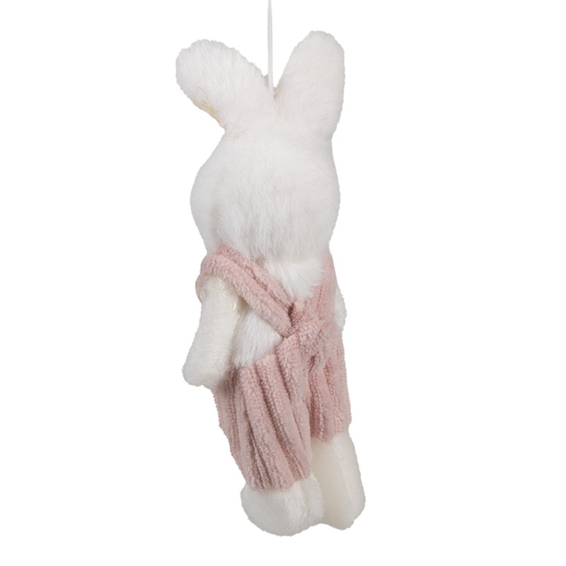 Clayre & Eef Easter Pendant Rabbit 14 cm White Fabric