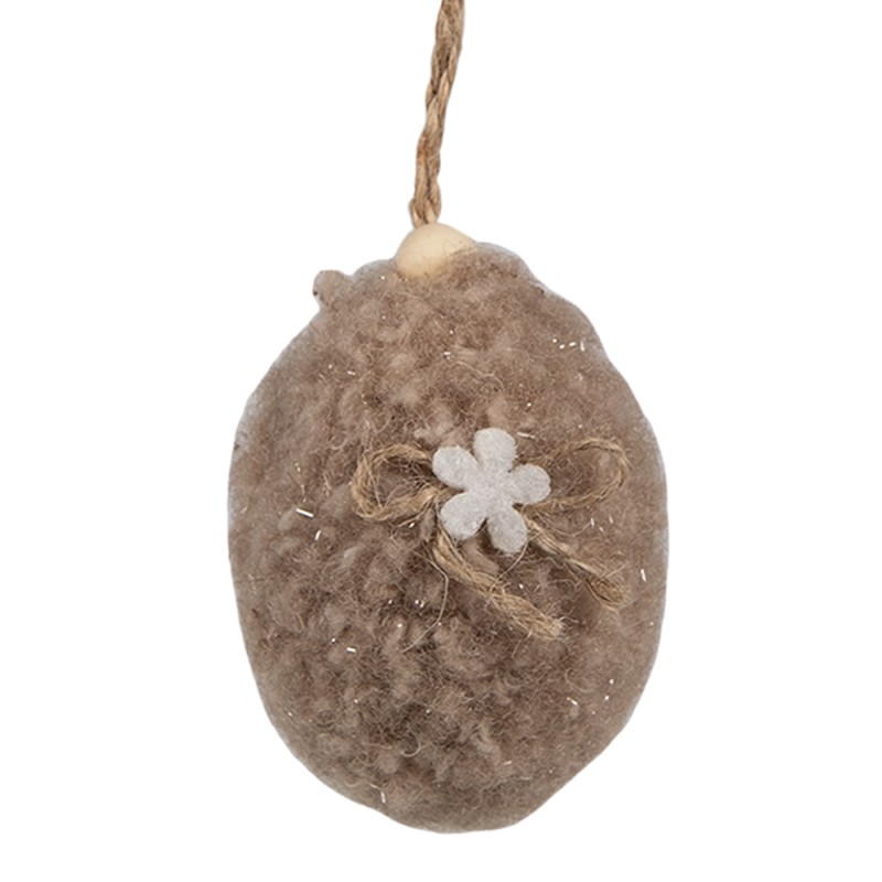Clayre & Eef Easter Pendant Egg 7 cm Brown Fabric