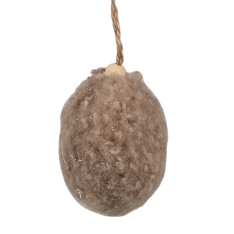 Clayre & Eef Easter Pendant Egg 7 cm Brown Fabric