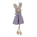 Clayre & Eef Ciondolo di Pasqua Coniglio 13 cm Viola Tessuto