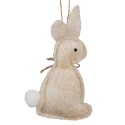 Clayre & Eef Ciondolo di Pasqua Coniglio 10 cm Beige Cotone