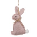 Clayre & Eef Osteranhänger Kaninchen 10 cm Rosa Baumwolle
