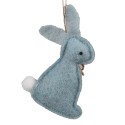 Clayre & Eef Osteranhänger Kaninchen 10 cm Blau Baumwolle