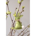 Clayre & Eef Ciondolo di Pasqua Coniglio 10 cm Verde Cotone