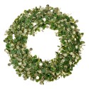 Clayre & Eef Christmas wreath Ø 30 cm Grey White Plastic