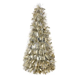 Clayre & Eef Christmas Decoration Christmas Tree Ø 21x50 cm Silver colored Plastic