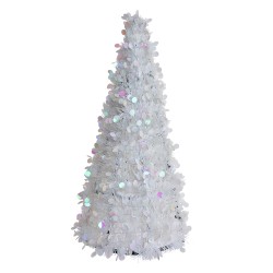 Clayre & Eef Christmas Decoration Christmas Tree Ø 21x50 cm White Plastic