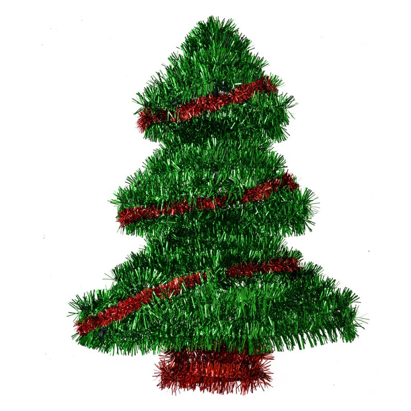Clayre & Eef Wanddekoration Weihnachtsbaum 34 cm Grün Kunststoff