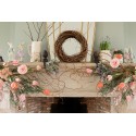 Clayre & Eef Brocca decorativa 20x13x25 cm Rosa Beige Ceramica Fiori
