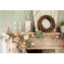 Clayre & Eef Brocca decorativa 20x13x25 cm Rosa Beige Ceramica Fiori