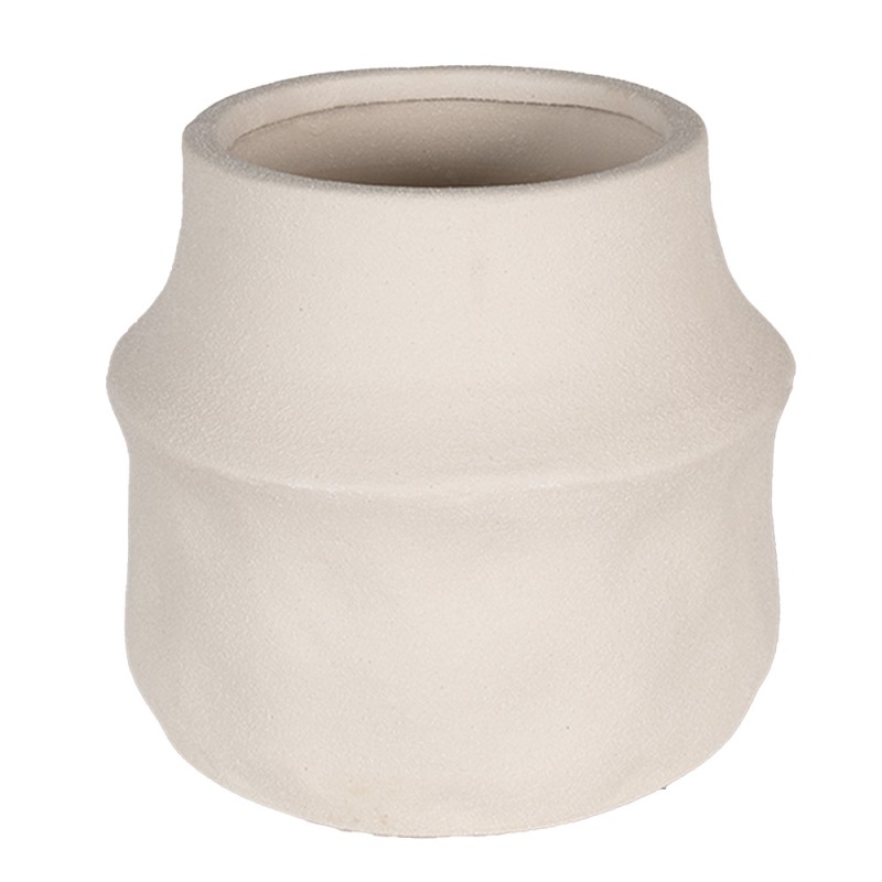 Clayre & Eef Fioriera Ø 17x16 cm Beige Ceramica