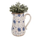 Clayre & Eef Decoration can 21x15x23 cm Beige Blue Ceramic Roses