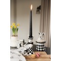 Clayre & Eef Kerzenständer Kaninchen 17 cm Weiß Silberfarbig Keramik