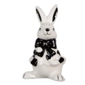 Clayre & Eef Figurine Lapin 9 cm Blanc Noir Céramique