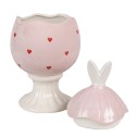 Clayre & Eef Storage Jar Egg Ø 13x25 cm Pink Ceramic Oval