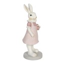 Clayre & Eef Figurine Rabbit 9x8x20 cm White Pink Polyresin