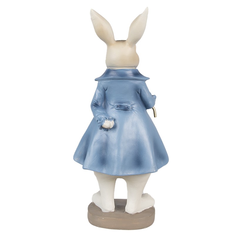 Clayre & Eef Figur Kaninchen 12x9x26 cm Beige Blau Polyresin